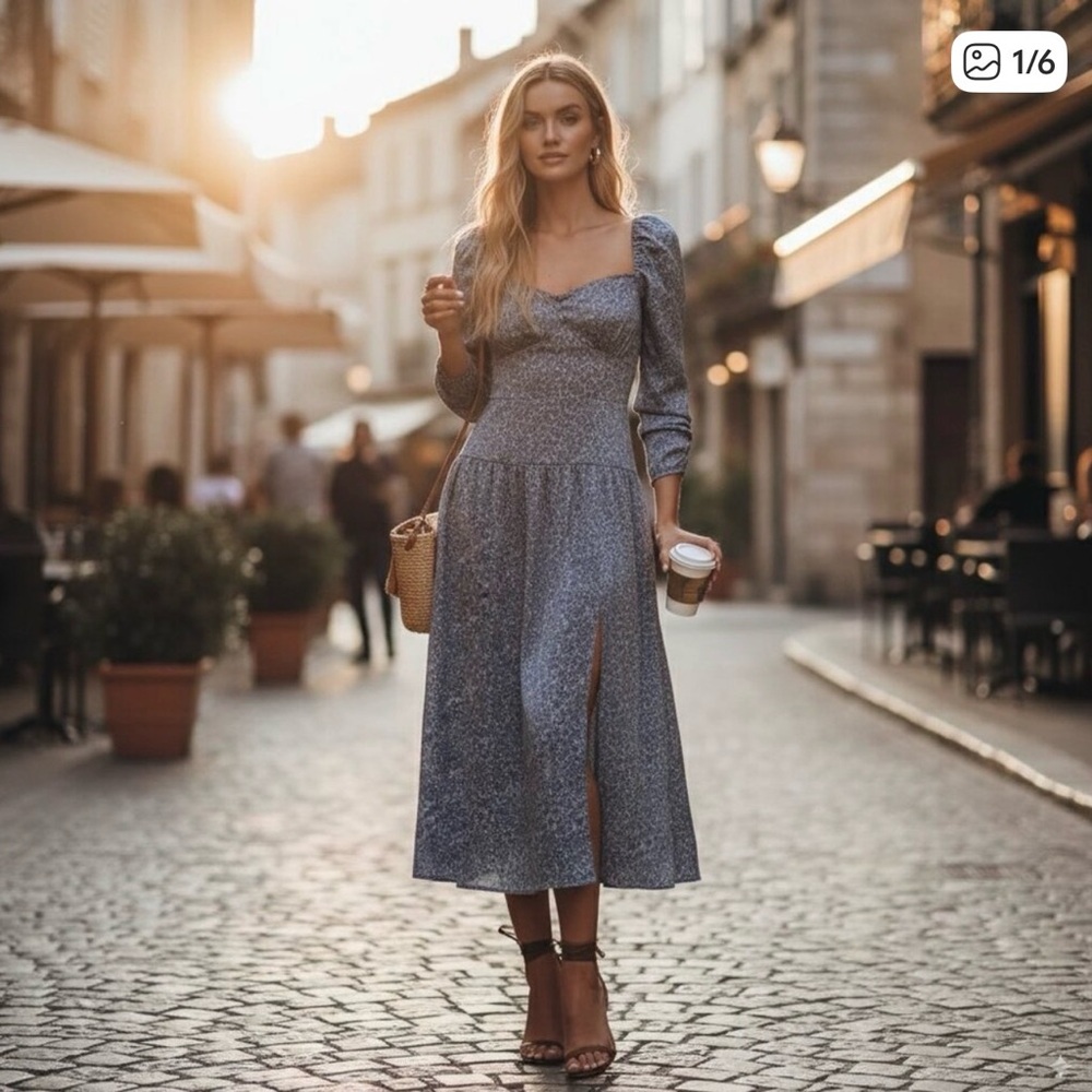 ASTR The Label puff sleeve midi dress